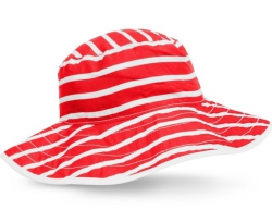 Baby Banz - klobouček s UV KIDZ Red Striped oboustranný 