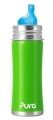 Pura kiki Kojenecká lahev nerezová 325 ml - pítko 6+ zelená 