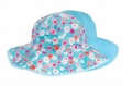 Baby Banz - klobouček s UV KIDZ Flowers/tyrkys oboustranný  
