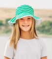 Baby Banz - klobouček s UV BABY Green Striped oboustranný 